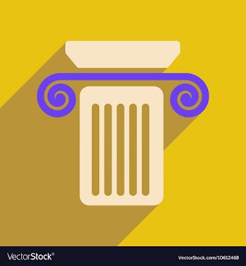Flat web icon with long shadow column vector image