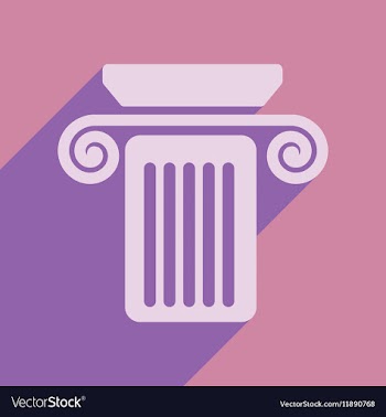 Flat web icon with long shadow column vector image