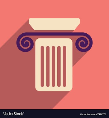 Flat web icon with long shadow column vector image