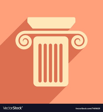 Flat web icon with long shadow column vector image