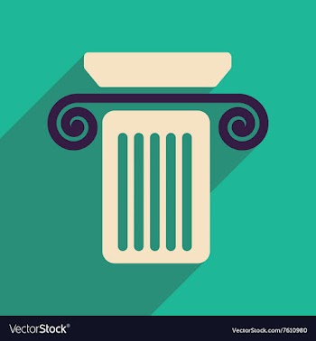 Flat web icon with long shadow column vector image
