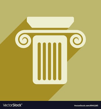 Flat web icon with long shadow column vector image