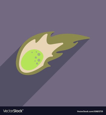 Flat web icon with long shadow comet vector image