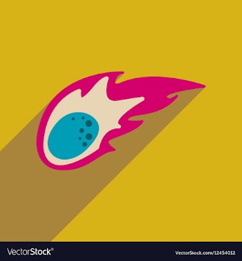 Flat web icon with long shadow comet vector image
