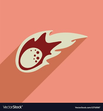 Flat web icon with long shadow comet vector image