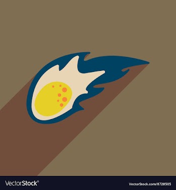Flat web icon with long shadow comet vector image