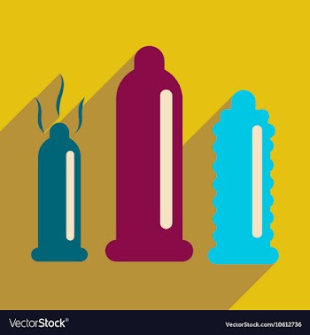 Flat web icon with long shadow condoms vector image