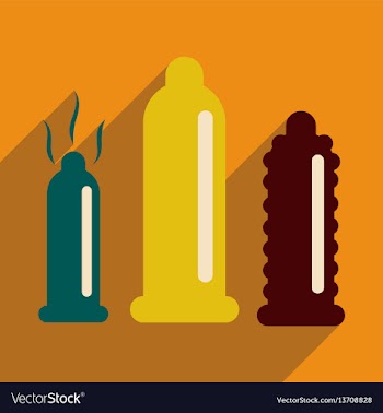 Flat web icon with long shadow condoms vector image