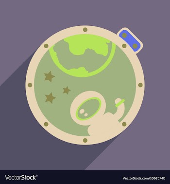 Flat web icon with long shadow cosmonaut vector image