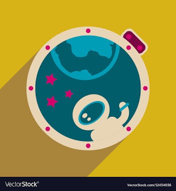 Flat web icon with long shadow cosmonaut vector image