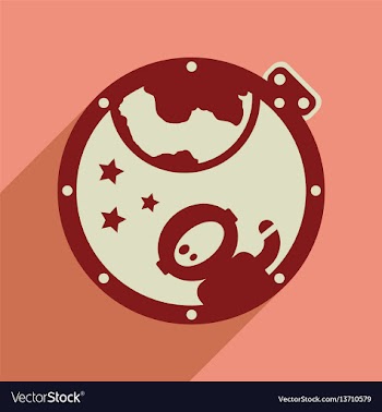 Flat web icon with long shadow cosmonaut vector image