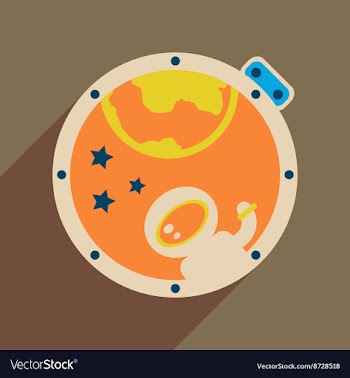Flat web icon with long shadow cosmonaut vector image