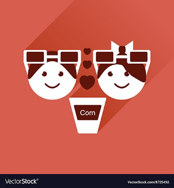 Flat web icon with long shadow couple at cinema vector image