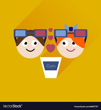 Flat web icon with long shadow couple at cinema vector image