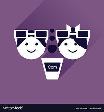 Flat web icon with long shadow couple at cinema vector image