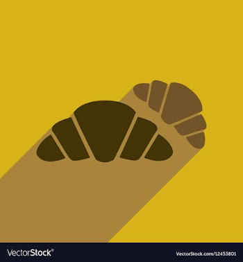 Flat web icon with long shadow croissants vector image