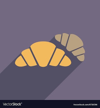 Flat web icon with long shadow croissants vector image