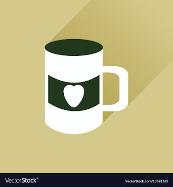 Flat web icon with long shadow cup heart vector image