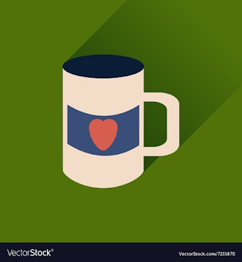 Flat web icon with long shadow cup heart vector image