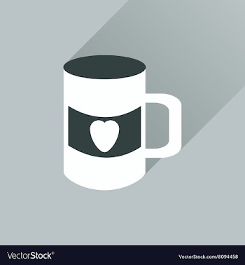 Flat web icon with long shadow cup heart vector image