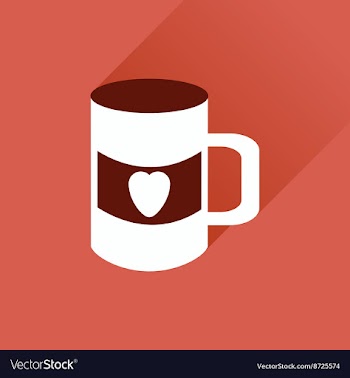 Flat web icon with long shadow cup heart vector image