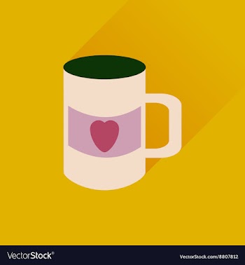Flat web icon with long shadow cup heart vector image