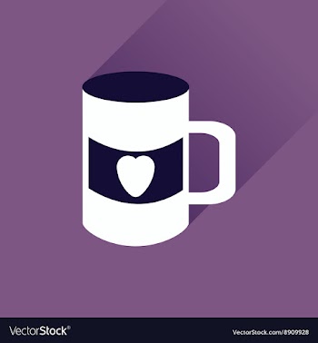 Flat web icon with long shadow cup heart vector image