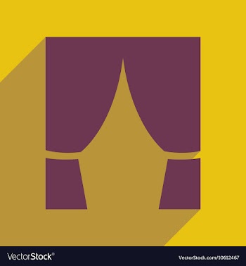 Flat web icon with long shadow curtain vector image