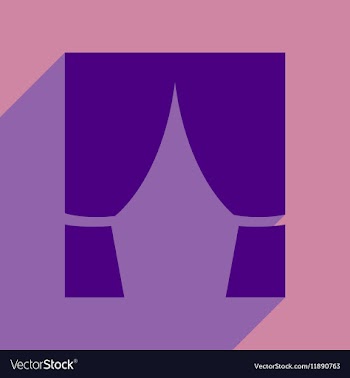 Flat web icon with long shadow curtain vector image