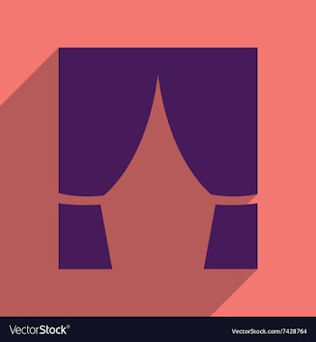 Flat web icon with long shadow curtain vector image