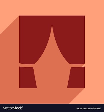 Flat web icon with long shadow curtain vector image