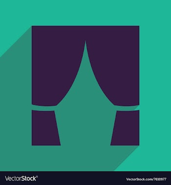 Flat web icon with long shadow curtain vector image