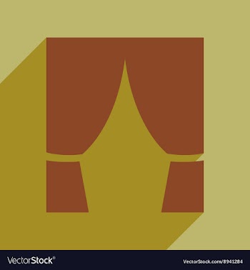 Flat web icon with long shadow curtain vector image
