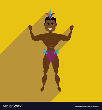 Flat web icon with long shadow dancer man vector image