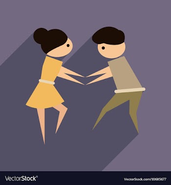 Flat web icon with long shadow dancers couple vector image