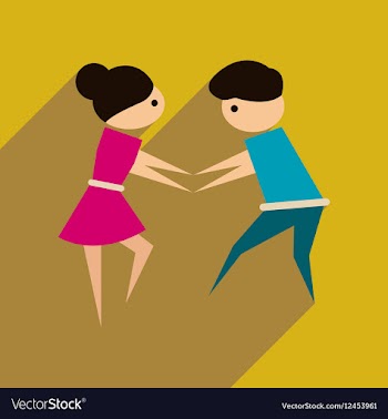 Flat web icon with long shadow dancers couple vector image
