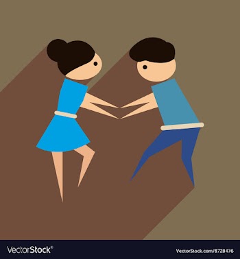 Flat web icon with long shadow dancers couple vector image