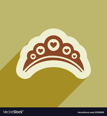 Flat web icon with long shadow diadem vector image