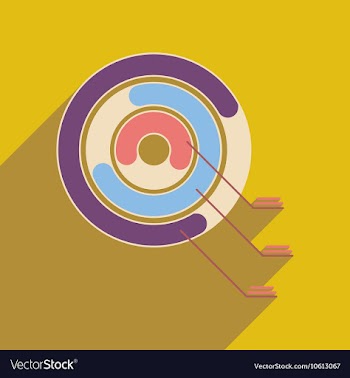 Flat web icon with long shadow diagram vector image