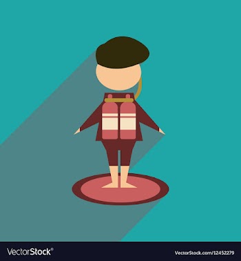 Flat web icon with long shadow diver vector image
