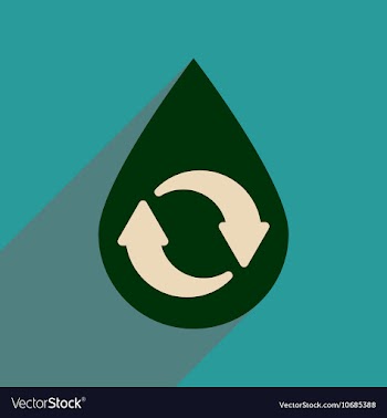 Flat web icon with long shadow drop recycling vector image
