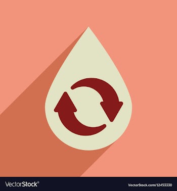 Flat web icon with long shadow drop recycling vector image