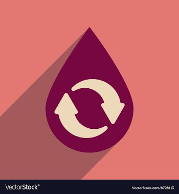 Flat web icon with long shadow drop recycling vector image