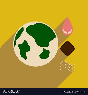 Flat web icon with long shadow earth elements vector image