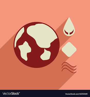 Flat web icon with long shadow earth elements vector image