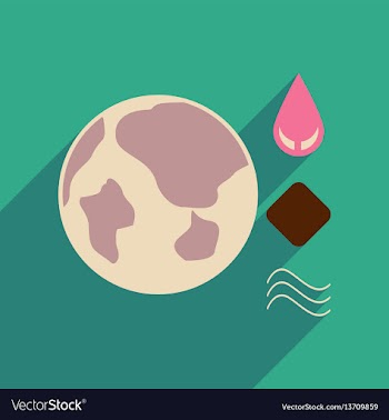 Flat web icon with long shadow earth elements vector image