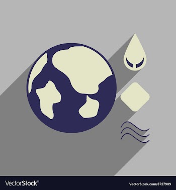 Flat web icon with long shadow earth elements vector image