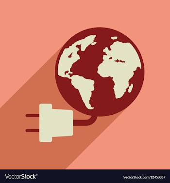 Flat web icon with long shadow earth energy vector image