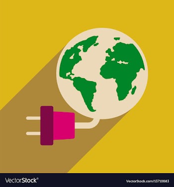 Flat web icon with long shadow earth energy vector image