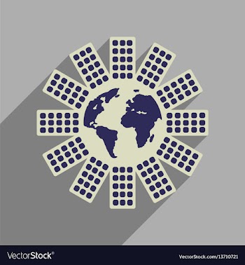 Flat web icon with long shadow earth house vector image